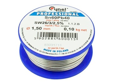 CYNA ROLKA SPOIWO DO LUTOWANIA CYNEL 1,50 MM/100G
