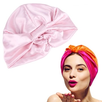 TURBAN CZAPKA CZEPEK NA NOC DO SPANIA JASNY RÓŻ