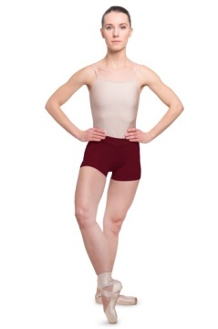 ШОРТЫ ГИМНАСТИЧЕСКИЕ ЖЕНСКИЕ ДЛЯ YOGE PILATES BALLET бордовые XS