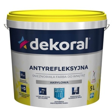 Farba Akrylowa Polinak Plus Śnieżnobiała Mat 5L Dekoral