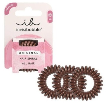 Sprężynki Invisibobble Pretzel Brown Original Gumki Do Włosów Brąz 3 szt.