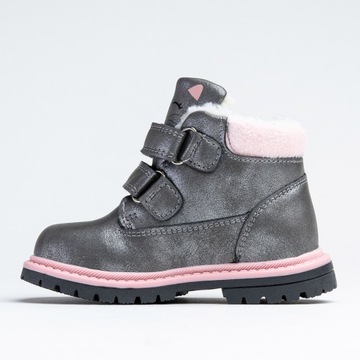 Trzewiki dziewczęce OCIEPLANE kożuszek BIEŻNIK trapery RZEPY Wojtyłko