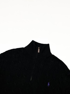Polo Ralph Lauren czarny sweter warkocz XL.