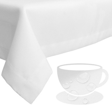 Obrus PLAMOODPRONY Biały Gruby GŁADKI Jednolity ELEGANT POLSKI 140x180