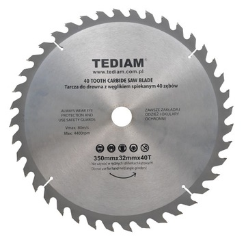 Tarcza widiowa do drewna MOCNA TEDIAM 350x32x40T