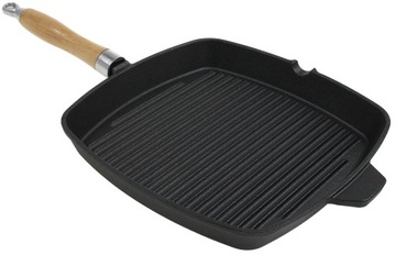 Patelnia żeliwna grillowa 26x26cm ODKRĘCANA RĄCZKA