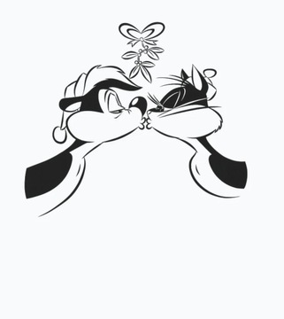 Looney Tunes Pepe Le Pew Xmas Kiss Official