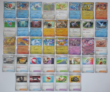 ОРИГИНАЛЬНЫЕ КАРТЫ ПОКЕМОН 151 ПОЛНЫЙ БАЗОВЫЙ НАБОР ИЗ 165 ШТУК!!!