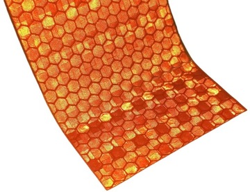 СВЕТООТРАЖАЮЩАЯ ЛЕНТА САМОКЛЕЙКАЯ ФОЛЬГА ОРАНЖЕВАЯ ПРИЗМАТИЧЕСКАЯ НАКЛЕЙКА 5 СМ