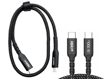 KABEL USB-C 50cm ŁADOWANIE TRANSMISJA DANYCH 100W