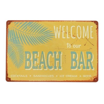 Tabliczka metalowa retro BEACH BAR