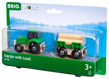 BRIO WORLD DREWNIANY TRAKTOR Z PRZYCZEPĄ I ŁADUNKIEM POJAZD 33799