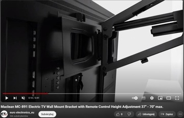 Elektryczny uchwyt do telewizora ścienny wieszak + pilot 37-70