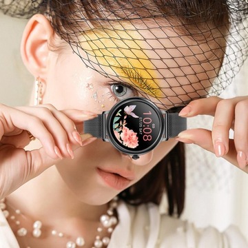 inteligentna bransoletka inteligentny zegarek HD Czarny stalowy pasek