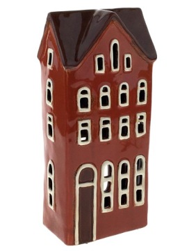 DOMEK CERAMICZNY LAMPION ŚWIECZNIK CERAMIKA SZKLIWIONA