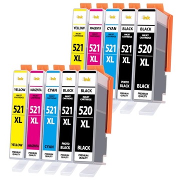 10x TUSZ 520XL / 521XL DO CANON MP540 MP550 MP560