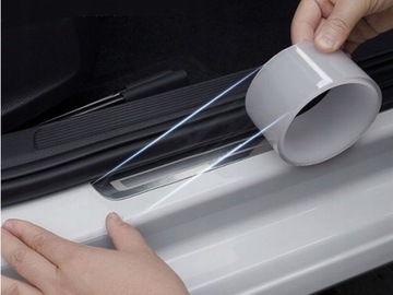 ЗАЩИТНАЯ ЛЕНТА ИЗ ФОЛЬГИ для порогов, кромок автомобиля, бесцветная, ПРОЧНАЯ, 7см x 3М