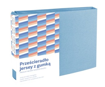 PRZEŚCIERADŁO JERSEY Z GUMKĄ NA POJEDYŃCZY MATERAC 90X200 BŁĘKITNE MATOWE