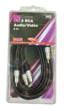 Кабель 3 x RCA компонентный аудио-видео GOLD 2 м