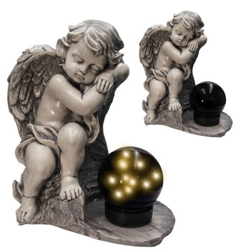 ZNICZ GIPSOWA FIGURKA NAGROBNA LAMPA SOLARNA LED