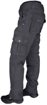 SPODNIE BOJÓWKI SZARE STRETCH z Paskiem Różne Rozmiary r. 40 IT/Th-7