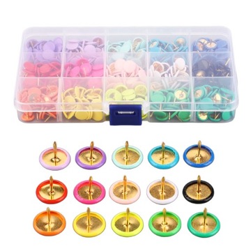 PINEZKI KOLOROWE METALOWE W POJEMNIKU 300 SZT