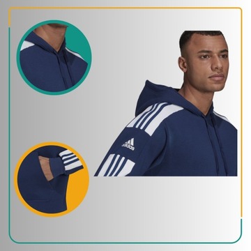 Bluza Męska Adidas Dresowa Kangurka Ciepła Z Ocieplaczem Squadra 21 r. XL