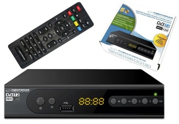 TUNER DEKODER DVB-T2 TV NAZIEMNEJ H.265 HEVC FULL HD USB HDMI PILOT