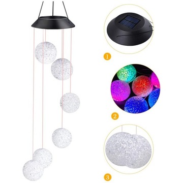 Солнечные фонари с колокольчиком для патио и сада, 600 мАч