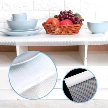 ЗАЩИТНЫЙ КОВРИК ДЛЯ ЯЩИКОВ ШКАФА, ПРОТИВСКОЛЬЗЯЩИЙ, 150х50 см, ПЯТЕНОСТОЙКИЙ, БЕЛЫЙ