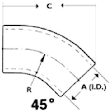 Колено резиновое 45 127 мм P 10-9021