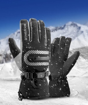 Зимние лыжные перчатки, велосипедные до -30°C 2в1 ROCKBROS S171-BGR XL