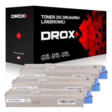 3x Toner OKI 46490608 BK do C532 C542 MC563 MC573