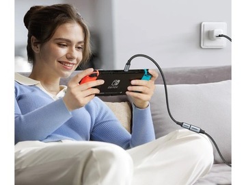 KABEL PRZEDŁUŻACZ PRZEDŁUŻKA USB-C ADAPTER OPLOT PRZEDŁUŻAJĄCY PRZEWÓD 2m