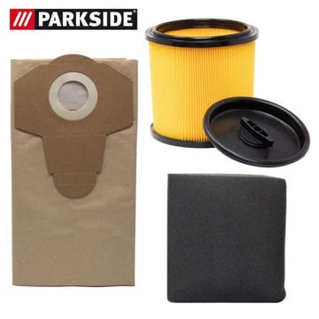 Zestaw 5xworki +filtr+ gąbka PARKSIDE PNTS 1500 B3