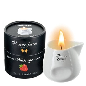 Naturalna świeca do masażu truskawka 80ml