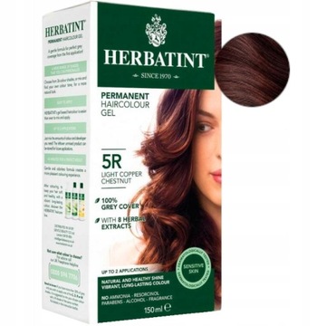 HERBATINT FARBA DO WŁOSÓW NATURALNA TRWAŁA 5R jasny miedziany kasztan