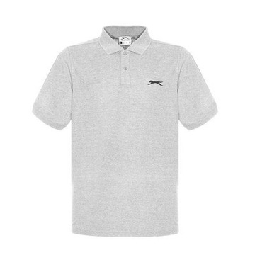 Slazenger Plain koszulka szara męska polo, Rozmiar L