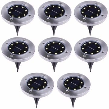 8x Lampa SOLARNA Ogrodowa LED Wbijana Najazdowa