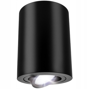 Oprawa Natynkowa Halogenowa SPOT Tuba LED GU10 DUŻA czarna RUCHOMA