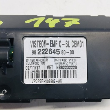 DISPLEJ AUTORÁDIO 9822264580 PEUGEOT 308 T9