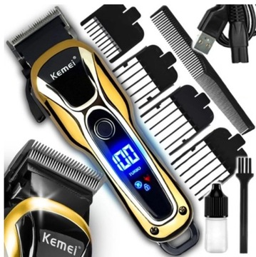 BEZPRZEWODOWA MASZYNKA DO WŁOSÓW KEMEI BARBER USB