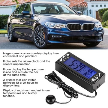 TERMOMETR SAMOCHODOWY ZEGAREK LCD CT23 Z ALARMY
