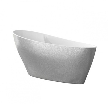 Besco Keya Glam wanna wolnostojąca 165x71 cm owalna srebrna #WMD-165-KS