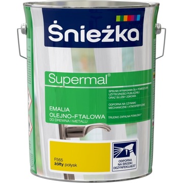SUPERMAL Emalia Olejno-Ftalowa ŚNIEŻKA Żółty Połysk 5L