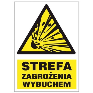 STREFA ZAGROŻENIA WYBUCHEM EX znak tabliczka PVC 220x300