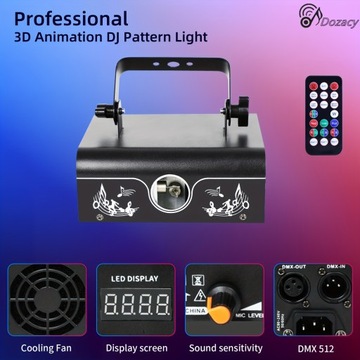 ANIMACYJNY PROJEKTOR LASEROWY OŚWIETLENIE DYSKOTEKOWE W POMIESZCZENIACH