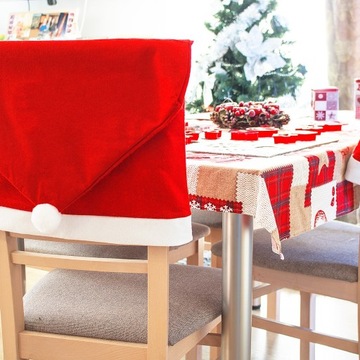 Чехлы на СТУЛЬЯ ШАПКА САНТА Чехлы на Рождественские СТУЛЬЯ 6 шт.