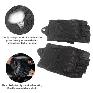 Кожаные, дышащие, нескользящие, защитные мотоциклетные перчатки Half Fingers Ridi.