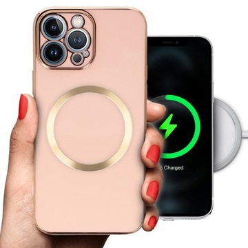 ETUI JOLESS MAGSAFE GOLD do IPHONE 13 PRO MAX RÓŻ